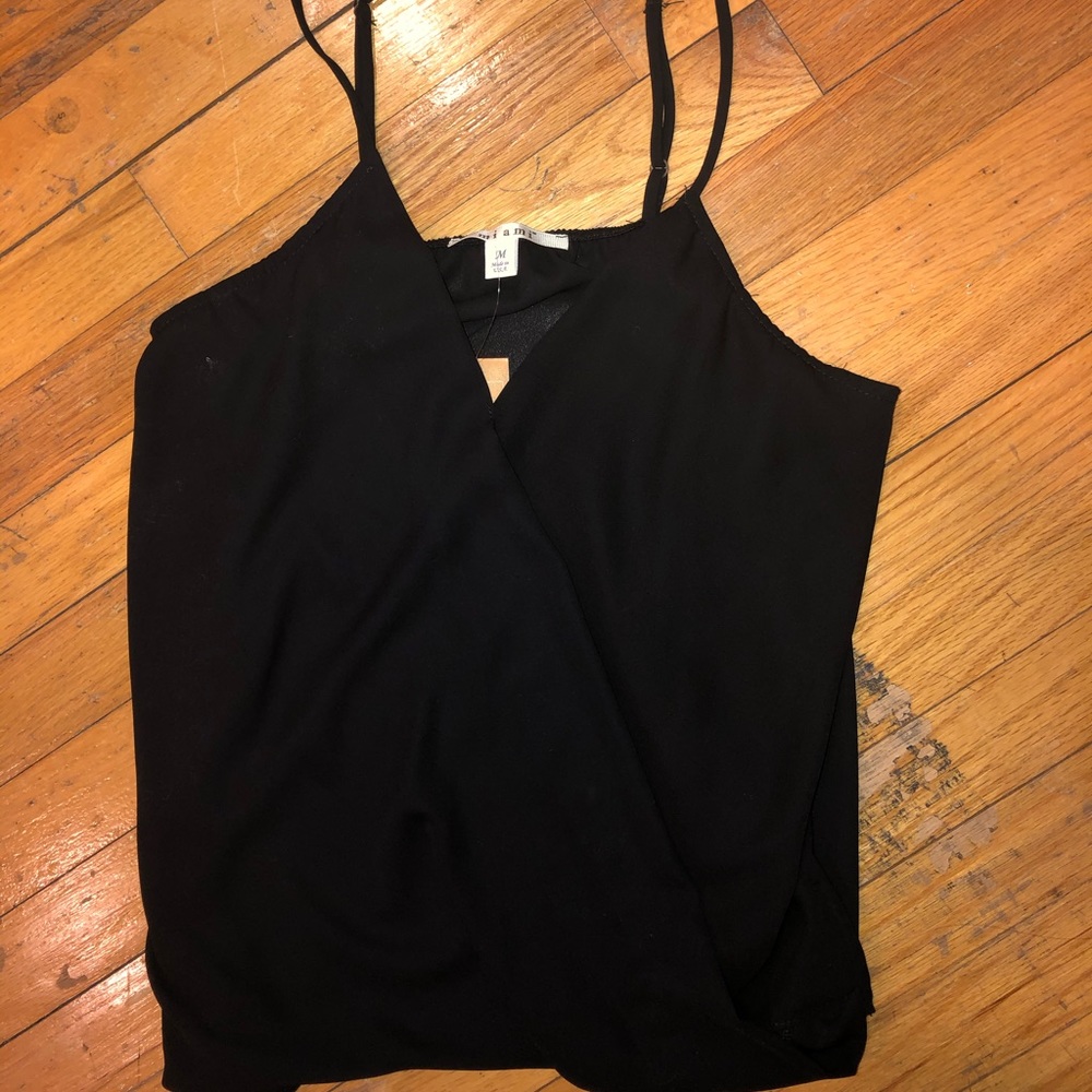 Francesca’s Black Chiffon Tank Top